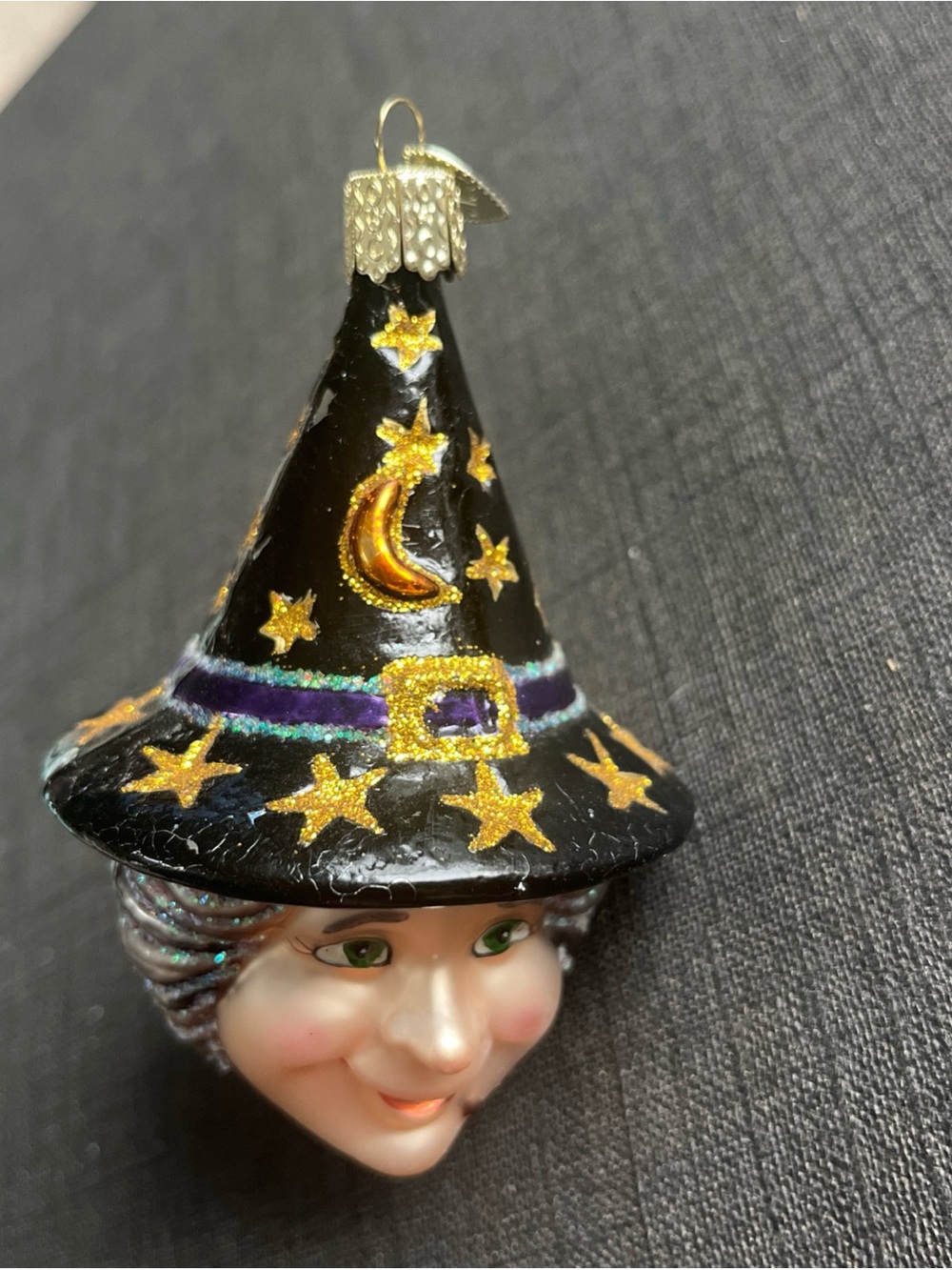 Hand-Painted Black Witch Hat Holiday Ornament by OWC
